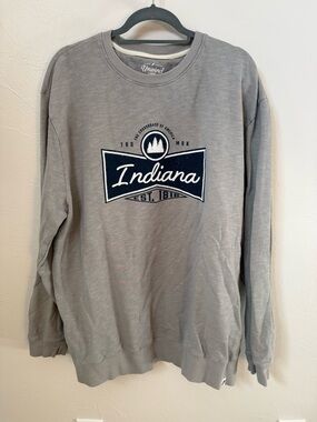 League Gray Indiana Crewneck Sweatshirt with Navy Logo